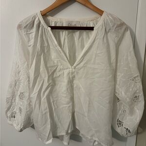 Cleobella White Embroidered Blouse